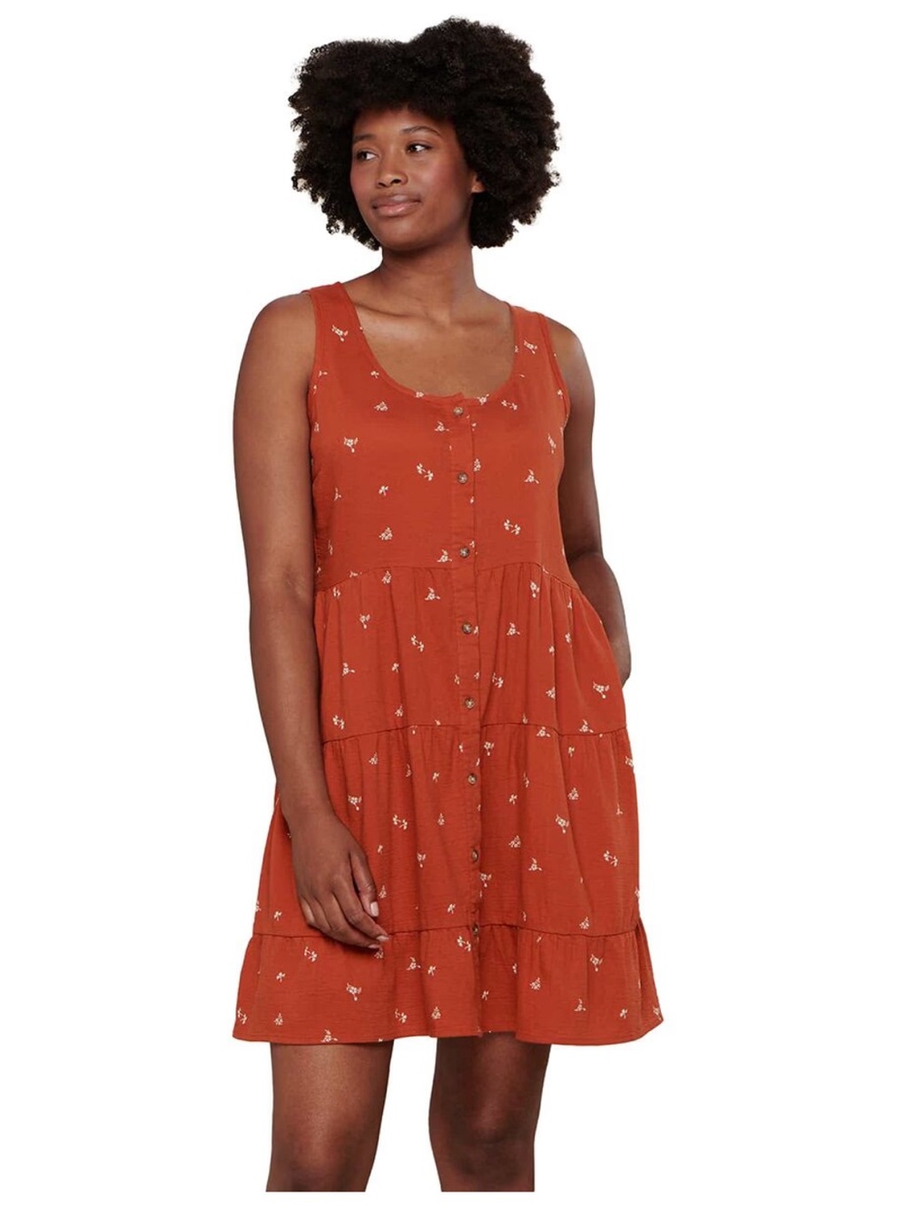 Toad & Co Manzana Tiered Rust Colored Dress